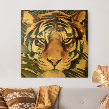 Tableau sur toile or - Tiger In The Jungle