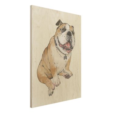 Impression sur bois - Illustration Dog Bulldog Painting