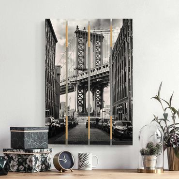 Impression sur bois - Manhattan Bridge In America
