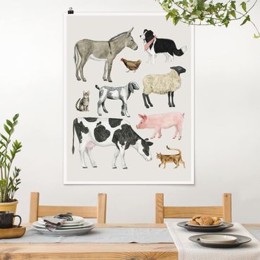 Poster chambre enfant - Farm Animal Family II
