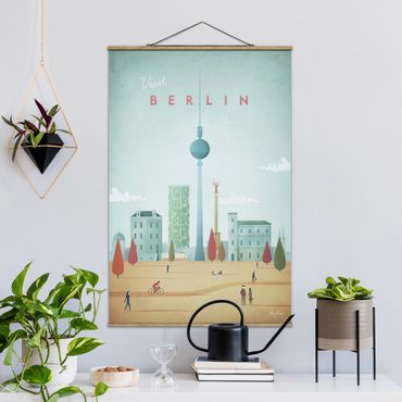 Tableau en tissu avec porte-affiche - Travel Poster - Berlin