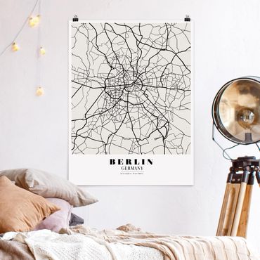 Poster cartes de villes, pays & monde - Berlin City Map - Classic