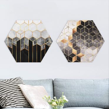 Hexagone en forex - Golden Geometry Watercolour Set