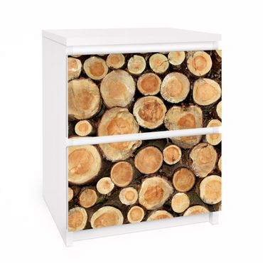 Papier adhésif pour meuble IKEA - Malm commode 2x tiroirs - No.YK18 Tree Trunks