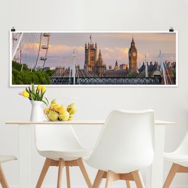 Poster panoramique architecture & skyline - Westminster Palace London
