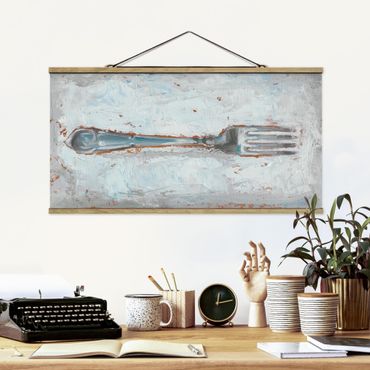 Tableau en tissu avec porte-affiche - Impressionistic Cutlery - Fork
