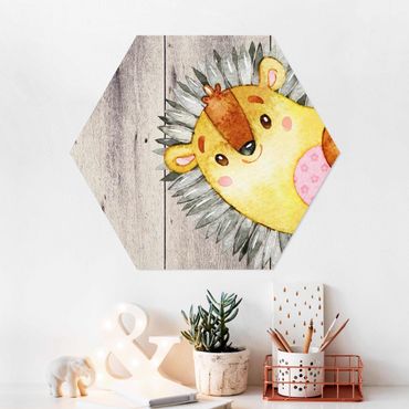 Hexagon Picture Forex - Watercolor Hedgehog On Wood