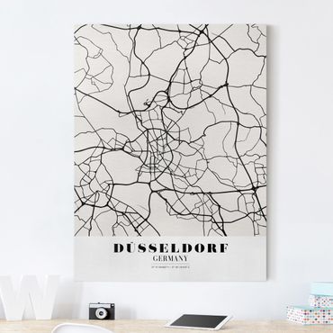 Impression sur toile - Dusseldorf City Map - Classic