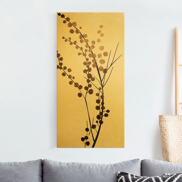 Tableau sur toile or - Graphical Plant World - Berries Gold