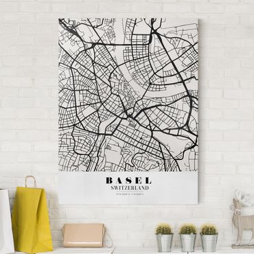 Impression sur toile - Basel City Map - Classic