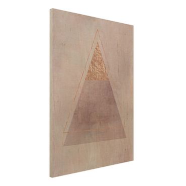 Impression sur bois - Geometry In Pink And Gold II