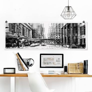 Poster panoramique architecture & skyline - NYC Urban Black And White