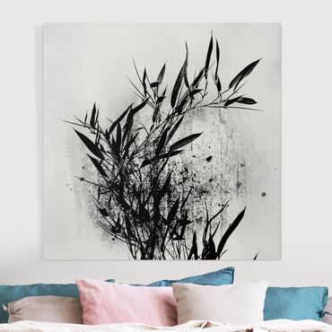 Impression sur toile - Graphical Plant World - Black Bamboo