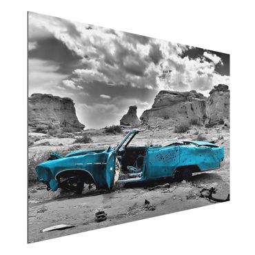 Tableau sur aluminium - Turquoise Cadillac