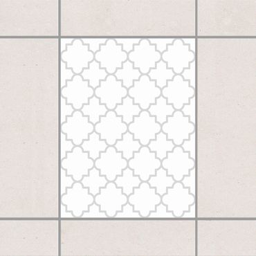 Sticker pour carrelage - Traditional Quatrefoil White Light Grey