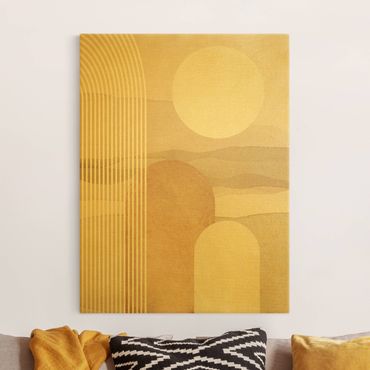 Tableau sur toile or - Geometrical Shapes - Sunrise