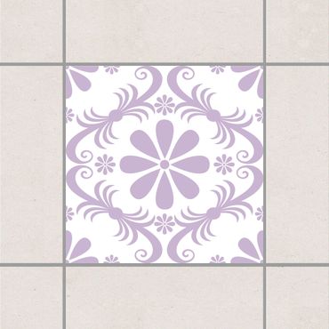 Sticker pour carrelage - Flower Design White Lavender
