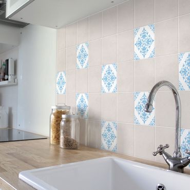 Sticker pour carrelage - Tile Pattern White Light Blue