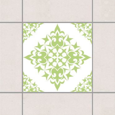 Sticker pour carrelage - Tile Pattern White Spring Green