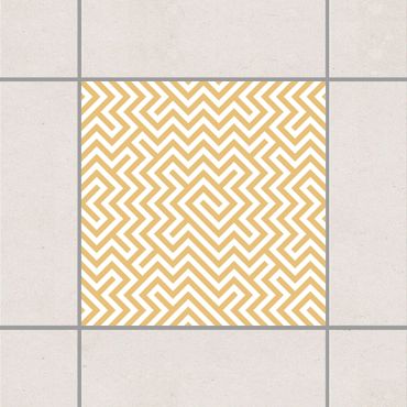 Sticker pour carrelage - Geometric Pattern Design Yellow