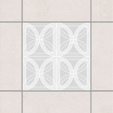 Sticker pour carrelage - Circular Tile Design Light Grey