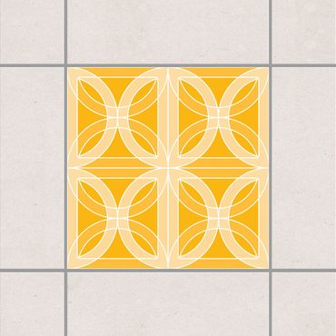 Sticker pour carrelage - Circular Tile Design Melon Yellow