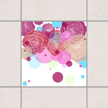 Sticker pour carrelage - Roses And Bubbles