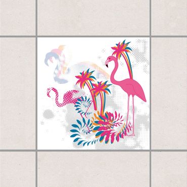 Sticker pour carrelage - Dance Of The Flamingos