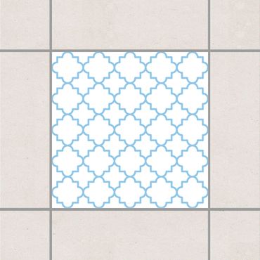 Sticker pour carrelage - Traditional Quatrefoil White Light Blue