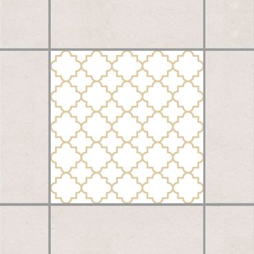 Sticker pour carrelage - Traditional Quatrefoil White Light Brown