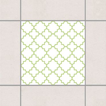 Sticker pour carrelage - Traditional Quatrefoil White Spring Green
