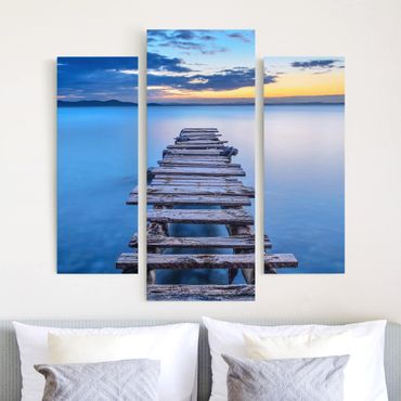 Impression sur toile 3 parties - Walkway Into Calm Waters