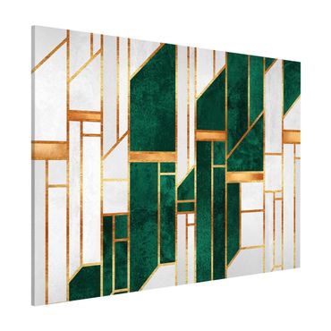 Tableau magnétique - Emerald And gold Geometry