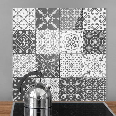 Fond de hotte - Tile Pattern Mix Gray White