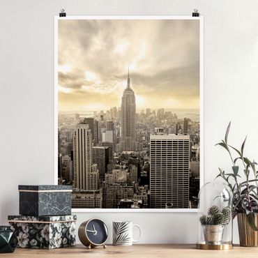 Poster architecture & skyline - Manhattan Dawn
