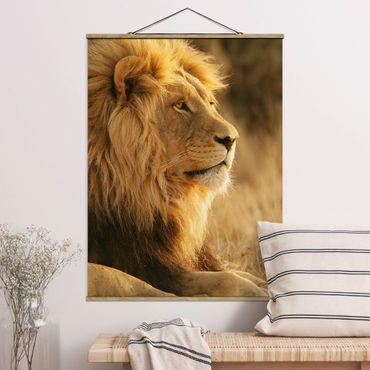 Tableau en tissu avec porte-affiche - King Lion