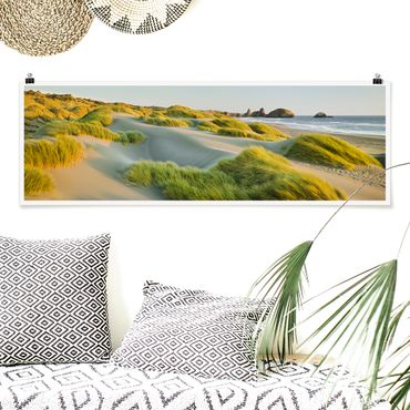 Poster panoramique plage - Dunes And Grasses At The Sea