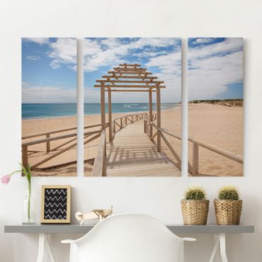 Impression sur toile 3 parties - Beach Path To The Sea In Andalusia