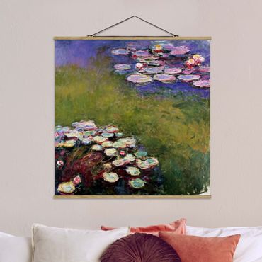 Tableau en tissu avec porte-affiche - Claude Monet - Water Lilies