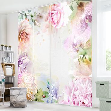 Set de panneaux coulissants - Watercolour Flower Mix Pastel