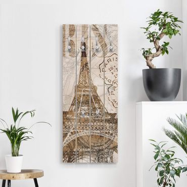 Porte-manteau - Shabby Chic Collage - Paris