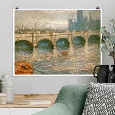 Poster - Claude Monet - Thames Bridge And Parliament Building In London