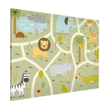 Tableau magnétique - Playoom Mat Safari - So Many Different Animals
