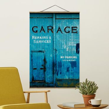 Tableau en tissu avec porte-affiche - Garage Door