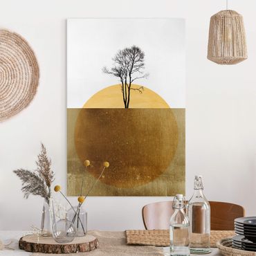 Impression sur toile - Golden Sun With Tree