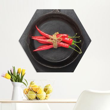 Hexagon Picture Forex - Red Chili Bundles In Pan On Slate