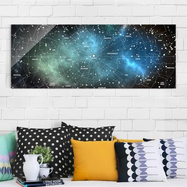 Tableau en verre - Stellar Constellation Map Galactic Nebula