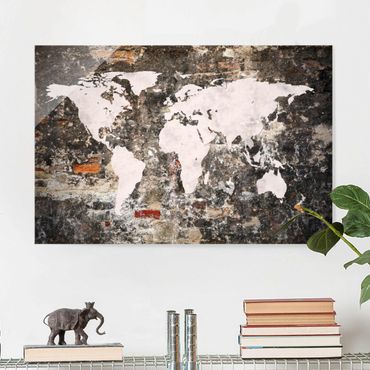 Tableau en verre - Old Wall World Map