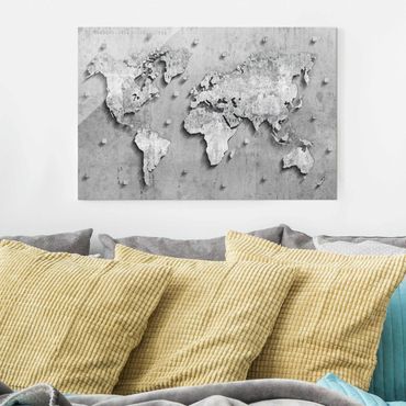 Tableau en verre - Concrete World Map
