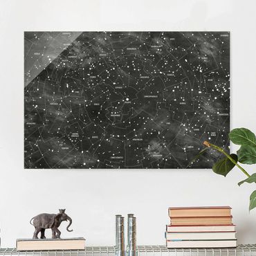 Tableau en verre - Map Of Constellations Blackboard Look